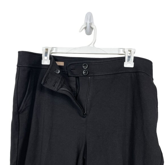 Talbots Luxe Italian Knit Flared Leg Pants Size 14W Black Stretch Button Career - Picture 9 of 10